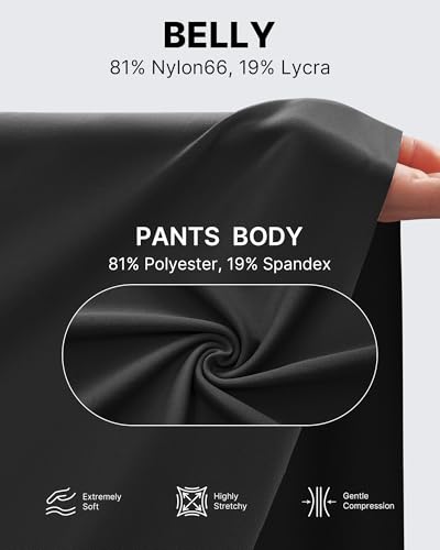G4Free Maternity Pants for Work Stretch Pregnancy Work Pants Wide Leg Dress Trousers with Pockets Winter Outfits (Black,L,32") - Image 5