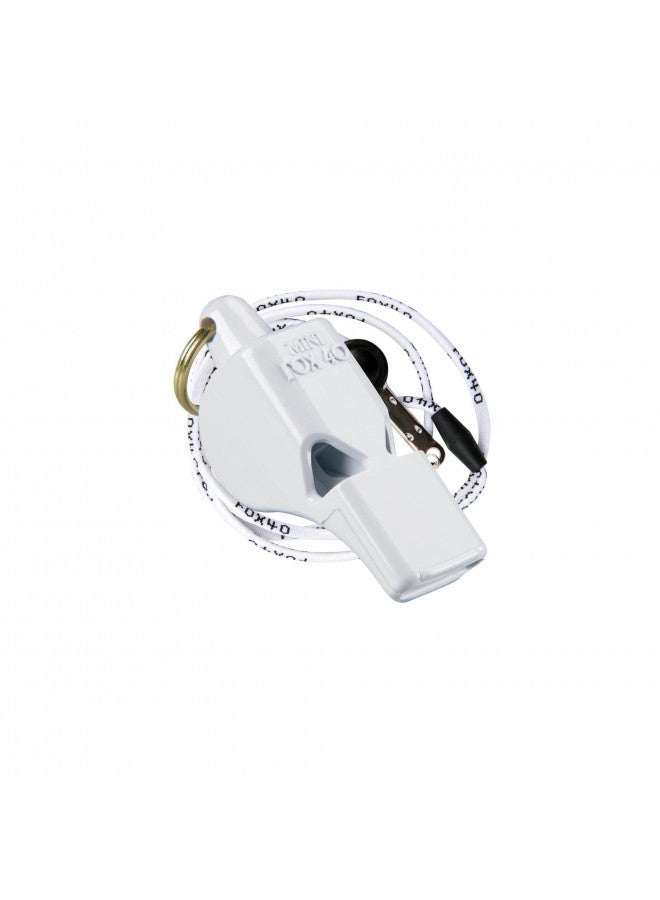 Fox 40 Mini Safety Whistle with Breakaway Lanyard White