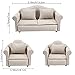 KH866 3PCS Dollhouse Couch 112 Scale Miniature Double Single Sofa with Pillow Upholstered Armchair Set Doll House Living Room Mini Furniture Accessories Timeless Classic for Bedroom Sectional Dcor - Image 4