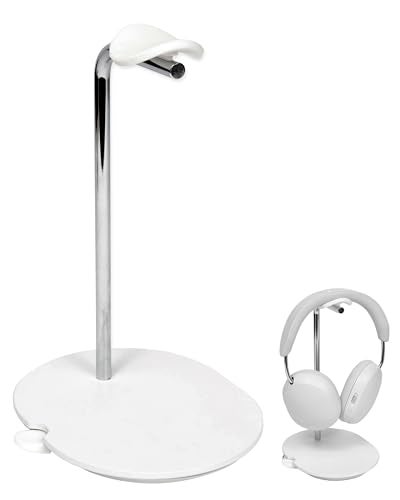 Sanus Sonos Ace Headphones Stand - Premium Stand w/Silicone Cradle Prevents Creasing & Built-in Cable Management w/Magnetic Clip for Fast Charging - Tool-Free Setup - White Sonos Headphones Holder - Image 1