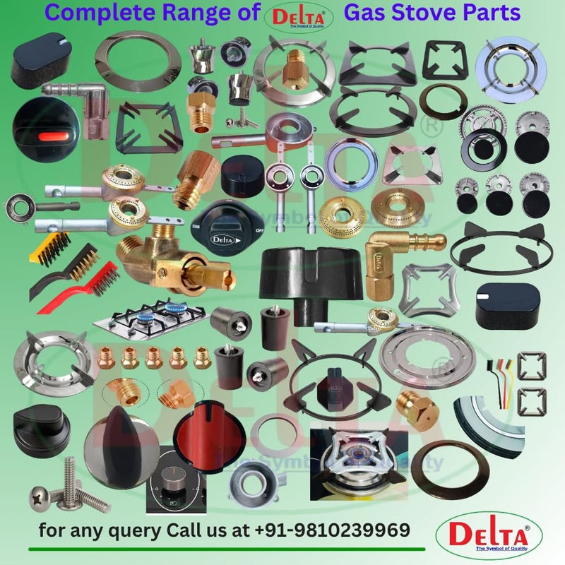Delta قطع غيار موقد الغاز ® | أنبوب خلط مع موقد | تركيب 3 براغي أنبوب خلط عملاق 92 مم مع مجموعة موقد للموقد الزجاجي والفخم عبوة من 1 مجموعة - Image 5