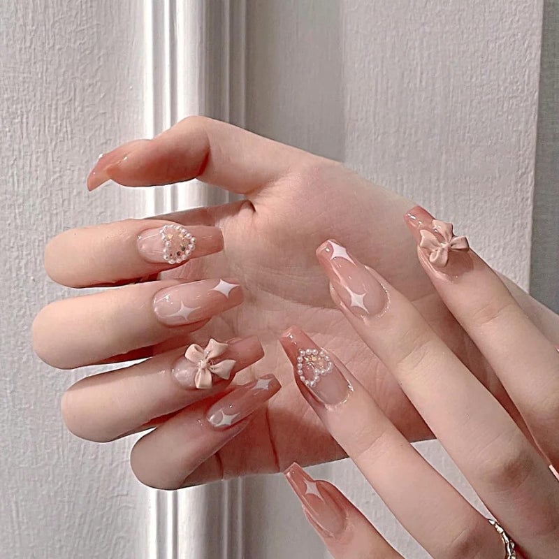 ZOONA ZOONA 24PCS Everlasting French Nails Artificial Nails Art Set Lightweight Long Lasting Easy To Use Quick Fix For Festivals Special Occasions - Image 1