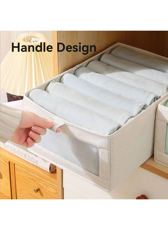 Beauenty 4 Pack Wardrobe Clothes Organizer Foldable Closet Storage Bins with Clear Window Large Storage Boxes Baskets for Organizing Clothing Jeans Shirts Toys Books - Image 5