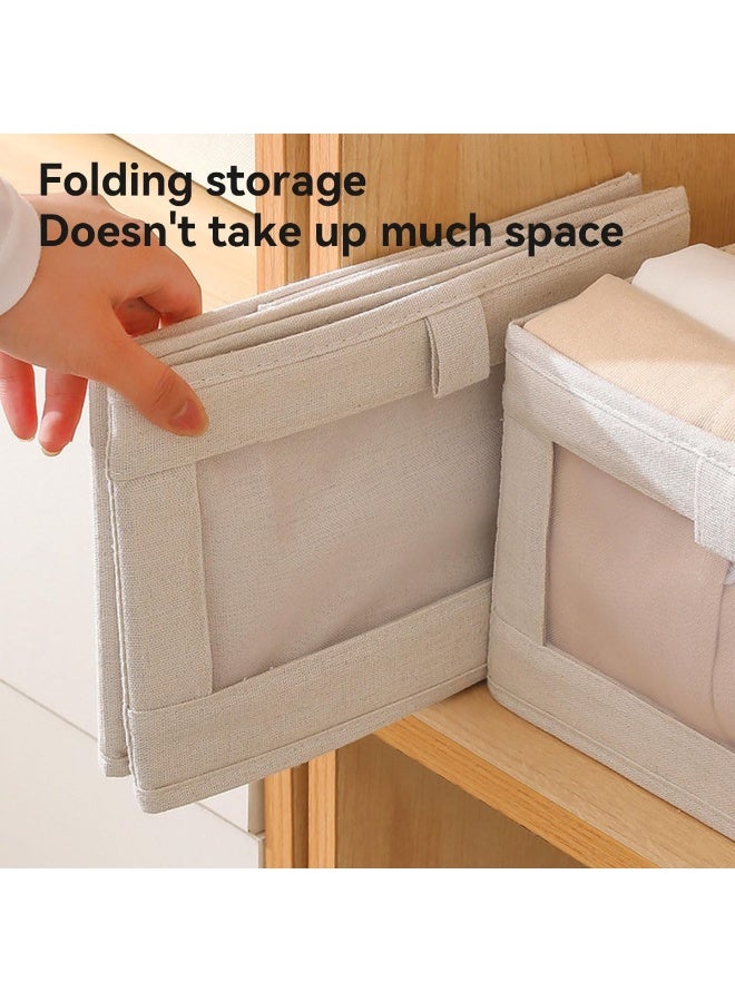 Beauenty 4 Pack Wardrobe Clothes Organizer Foldable Closet Storage Bins with Clear Window Large Storage Boxes Baskets for Organizing Clothing Jeans Shirts Toys Books - Image 2