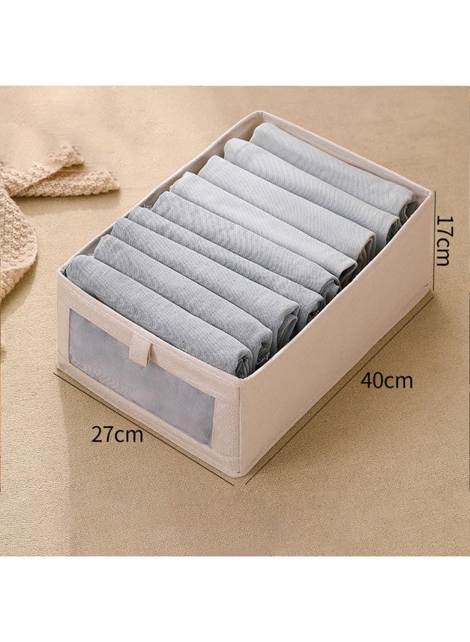 Beauenty 4 Pack Wardrobe Clothes Organizer Foldable Closet Storage Bins with Clear Window Large Storage Boxes Baskets for Organizing Clothing Jeans Shirts Toys Books - Image 4