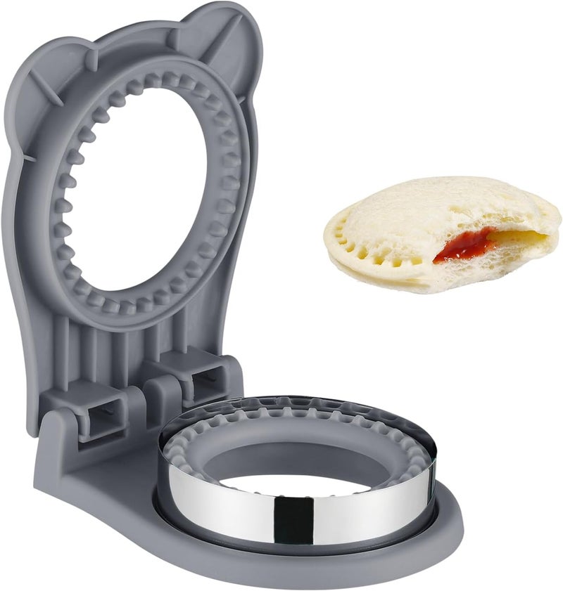 FISHCLOUD Sandwich Cutter, Maker for Kids Lunch - 3.7 Inch Circle Shape Sandwich Cutter and Sealer, Breakfast & Lunchboxes (Gray) - Image 1