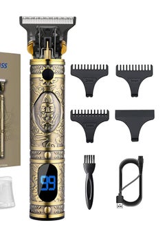Professional Mens Hair Clippers Zero Gapped Cordless Hair Trimmer Professional Haircut & Grooming Kit for Men Rechargeable LED Display