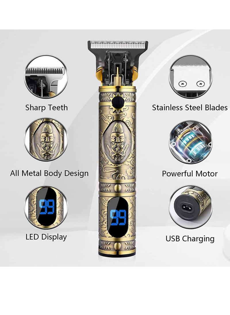 Generic - Professional Mens Hair Clippers Zero Gapped Cordless Hair Trimmer Professional Haircut & Grooming Kit for Men Rechargeable LED Display - Image 1