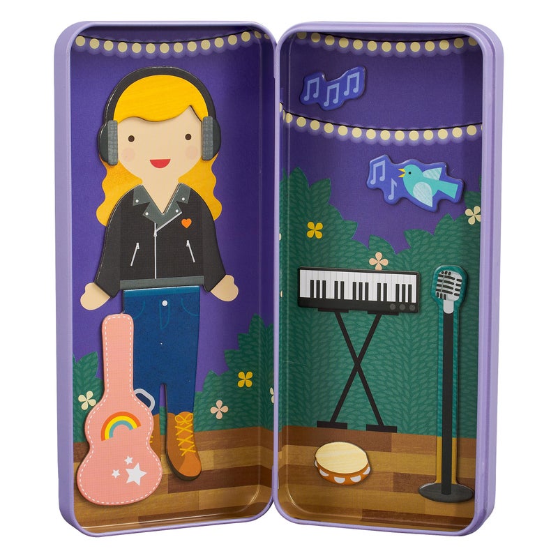 Petit Collage Magnetic Dress Up Music Maker  Magnetic Game Board with Mix and Match Magnetic Pieces Ideal for Ages 3  Includes 2 Scenes and 25 Creative Magnetic Pieces Medium - Image 4