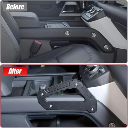 EVGoXMods 2Pcs Center Console Grab Handles Compatible with 2020-2025 Land Rover Defender 90 110 130 Aluminum Alloy Grip Handle for Armrest Both Side Interior Accessories - Image 5
