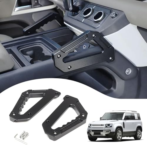 EVGoXMods 2Pcs Center Console Grab Handles Compatible with 2020-2025 Land Rover Defender 90 110 130 Aluminum Alloy Grip Handle for Armrest Both Side Interior Accessories - Image 1
