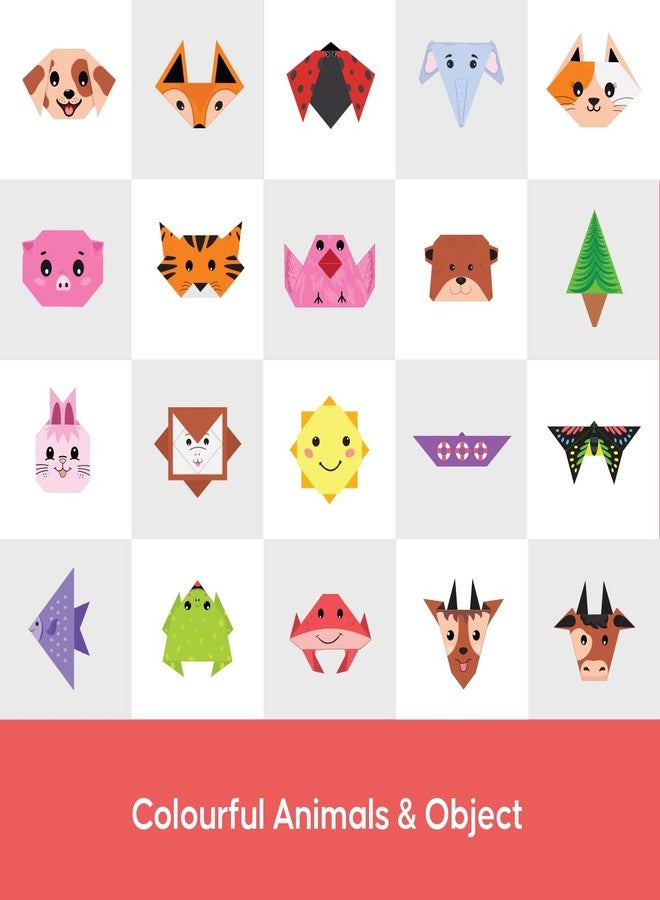 GiniMini Origami DIY Craft Kit for Kids 4+ | 20-Sheet Fold, Find & Colour Set with Riddle Scrapbook & Crayons | Creativity & Motor Skills Builder | Ideal Diwali Gift for Children - Image 4