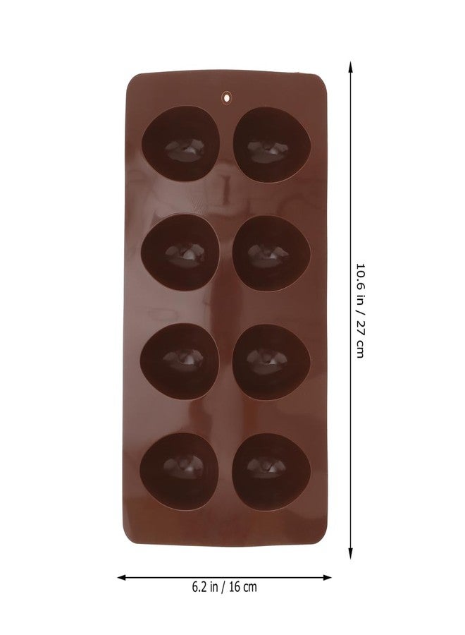 Amosfun Silicone Baking Cake Mold 8-Cavity Easter Egg Shaped Molds for Diy Cooking Perfect for Chocolate Muffins and Cakes - Coffee Color 10.62 X 6.29 X 0.78 Inch - Image 5