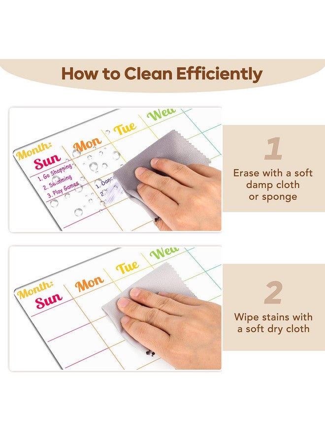 D-FantiX Acrylic Dry Erase Board with Light Up Stand 12 x 8 Inch, Clear Desktop Calendar Whiteboard for Desk, Glowing Message Board Memo Tablet for Office Home Bedroom, 7 Colored Markers, 1 Eraser - Image 4