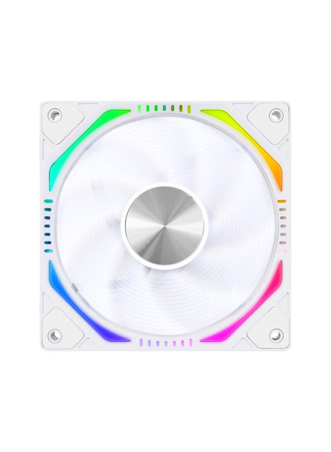 Play Jia Wanjia Xing Chain Building Blocks White Reverse Triple Pack, 12cm Water-cooled Case Fan Module, Wireless Assembly/argb Light Synchronization/pwm Temperature Control - Image 4
