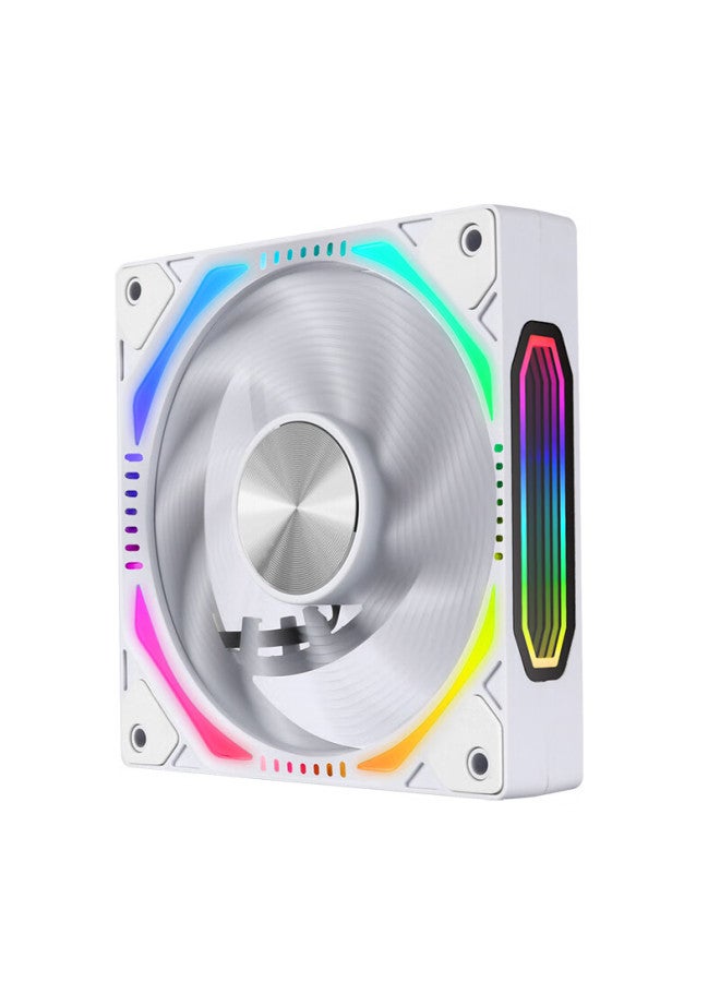 Play Jia Wanjia Xing Chain Building Blocks White Reverse Triple Pack, 12cm Water-cooled Case Fan Module, Wireless Assembly/argb Light Synchronization/pwm Temperature Control - Image 3