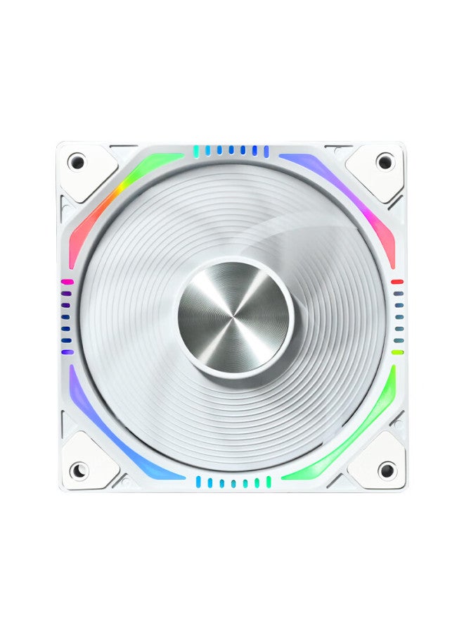 Play Jia Wanjia Xing Chain Building Blocks White Reverse Triple Pack, 12cm Water-cooled Case Fan Module, Wireless Assembly/argb Light Synchronization/pwm Temperature Control - Image 2