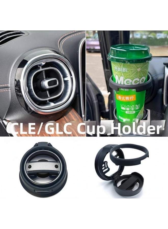 فيريكس حامل أكواب وطفاية سجائر للسيارة قابل للطي على فتحات التكييف – متوافق مع مرسيدس GLK وGLC وC-Class وCLE | حامل مشروبات وماء للداخلية | إكسسوار تثبيت على فتحات المكيف - Image 4