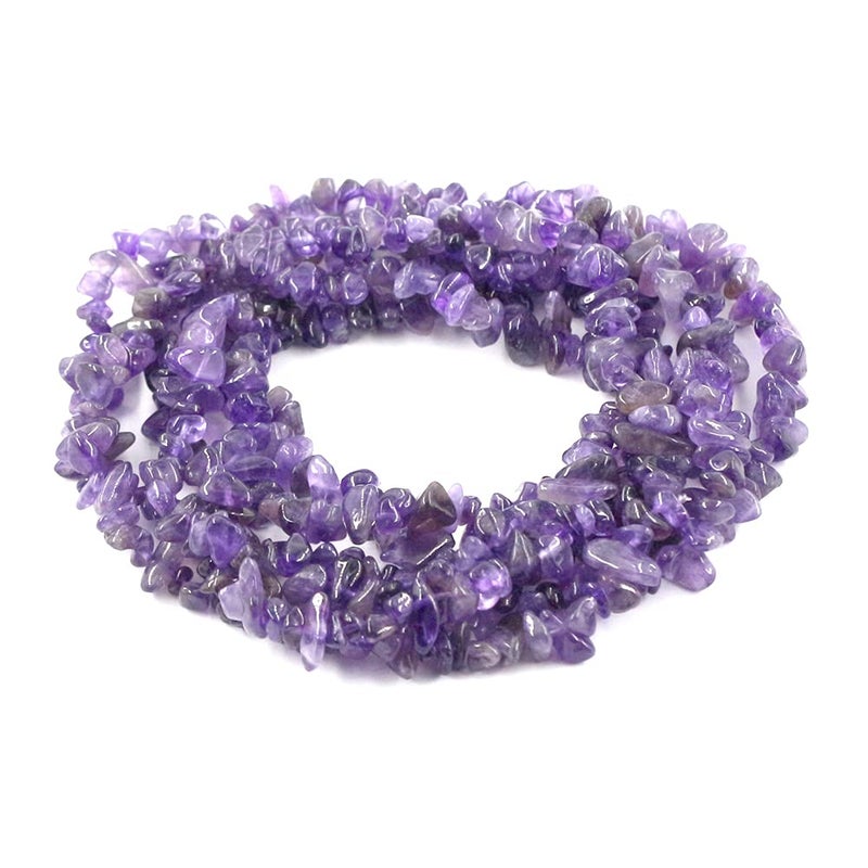 35 inches Chip Stone Loose Gemstones Beads Drilled Strand for Jewelry Making Amethyst