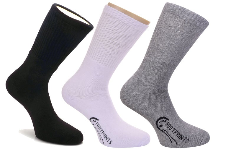 FOOTPRINTS Bamboo & Organic Cotton Men's Socks | Anti-Odour & Breathable | Pack of 3 | Black, White, Grey - Image 1