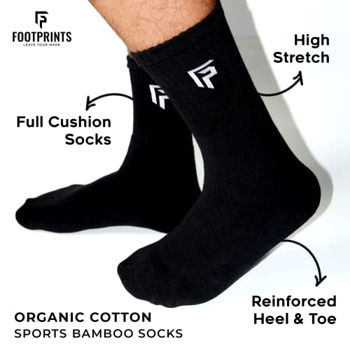 FOOTPRINTS Bamboo & Organic Cotton Men's Socks | Anti-Odour & Breathable | Pack of 3 | Black, White, Grey - Image 5