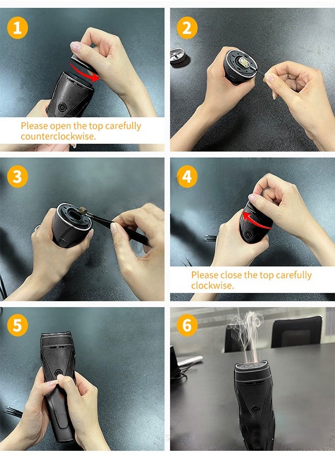0TO1 TECH Handheld Portable Hair Censer Only Black 2-In-1 Rechargeable Censer Fragrance Diffuser  - Image 5