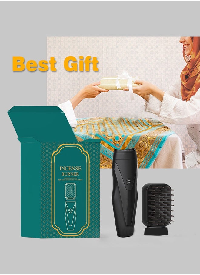 Handheld Portable Hair Censer Only Black 2-In-1 Rechargeable Censer Fragrance Diffuser