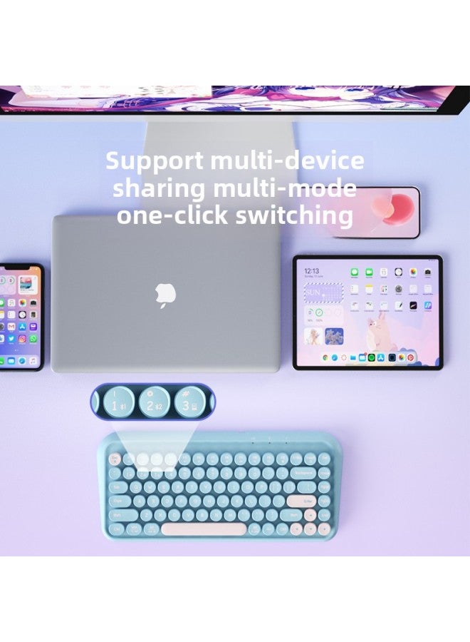 BOW Bluetooth Wireless For Apple Ipad For Huawei Tablet Keyboard Mouse Suit Laptop Three Models-Color:Rouge Pink [three-mode Keyboard + Wrist Mouse Pad] Color Matching丨2.4g Wireless + Dual Bluetooth丨the First Choice For Easy Office Wrist Protection - Yes  - Image 4