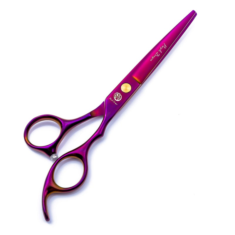 Purple Dragon 6.0 inch Purple Hair Cutting Scissors Set with Razor, Leather Scissors Case, Barber Hair Cutting Shears Hair Thinning/Texturizing Shears for Professional Hairdresser or Home Use - Image 2