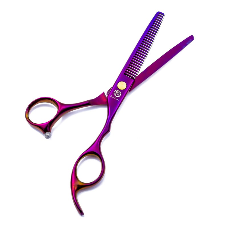 Purple Dragon 6.0 inch Purple Hair Cutting Scissors Set with Razor, Leather Scissors Case, Barber Hair Cutting Shears Hair Thinning/Texturizing Shears for Professional Hairdresser or Home Use - Image 5