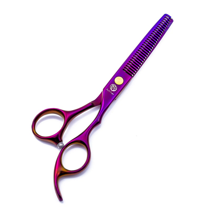 Purple Dragon 6.0 inch Purple Hair Cutting Scissors Set with Razor, Leather Scissors Case, Barber Hair Cutting Shears Hair Thinning/Texturizing Shears for Professional Hairdresser or Home Use - Image 3