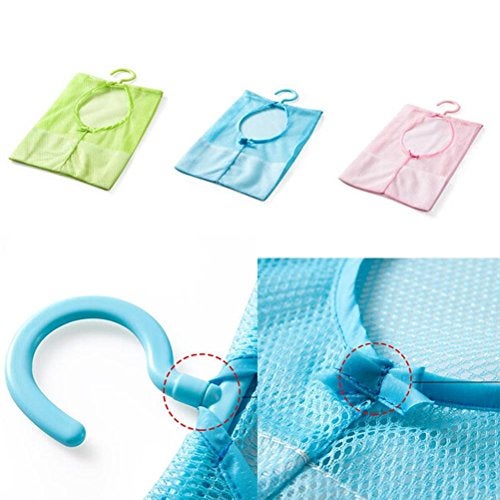 Gopendra Colorful Hanging Mesh Organizer, Bathroom Storage Hamper, Closet Rack Clothes Clip Collection - Laundry Pinch Net Pouch (2Pcs), Multicolor - Image 5