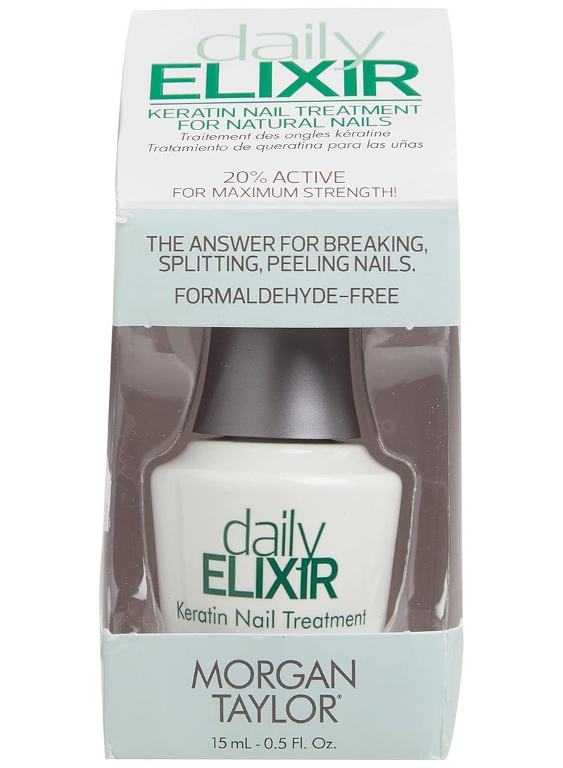 Morgan Taylor Daily Elixir Keratin Treatment - Instant Nail Repair with 20% Active Ingredients, Hydrolyzed Keratin Peptides, 7-Free Formula for Stronger, Healthier Nails, 0.5 oz. - Image 2