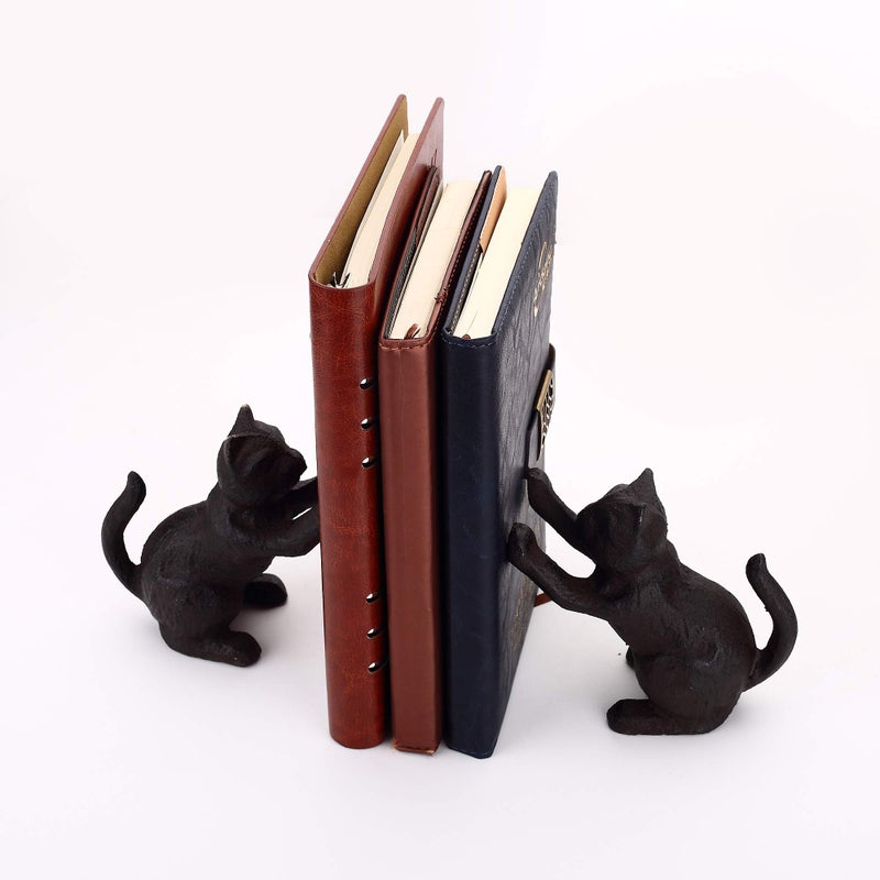 Ambipolar Cat Decorative Bookends, Unique Book Ends to Hold Books Heavy Duty for Office Desk, Vintage Antique Black Home Decor, Shelf Decoration, Modern Living Room Decor - Image 3