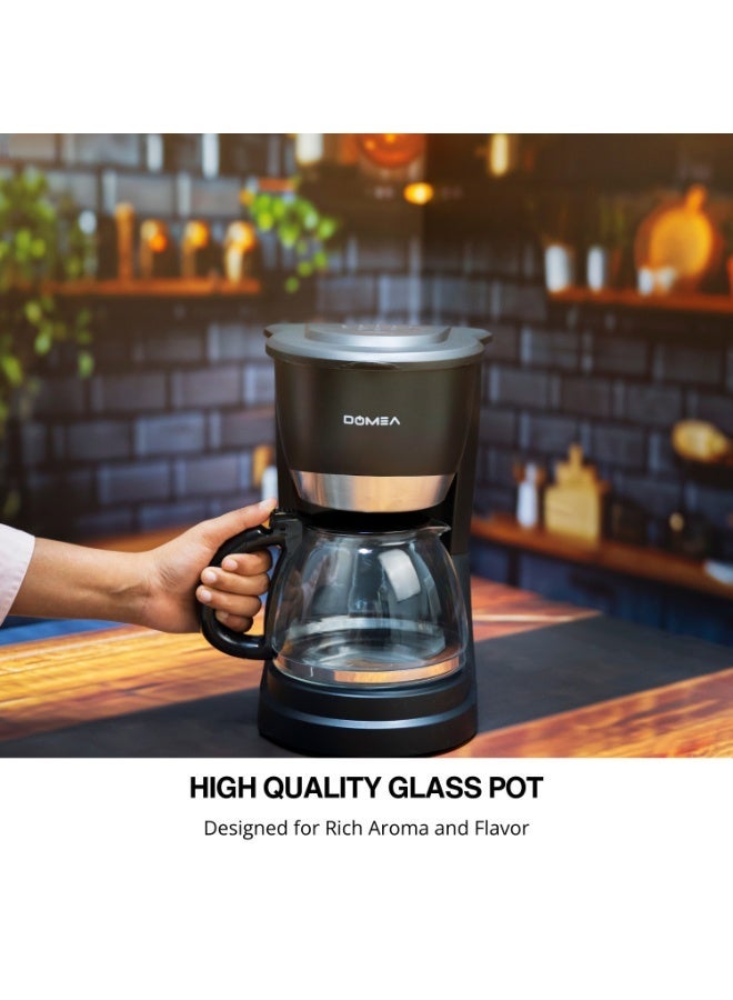 DOMEA Coffee Maker 1.2L – 12 Cup Drip Coffee Machine with Glass Carafe, Washable Filter, Quick Heating & One-Touch Operation, Coffee Brewer for Home & Office, 830W KCM171 - Image 5
