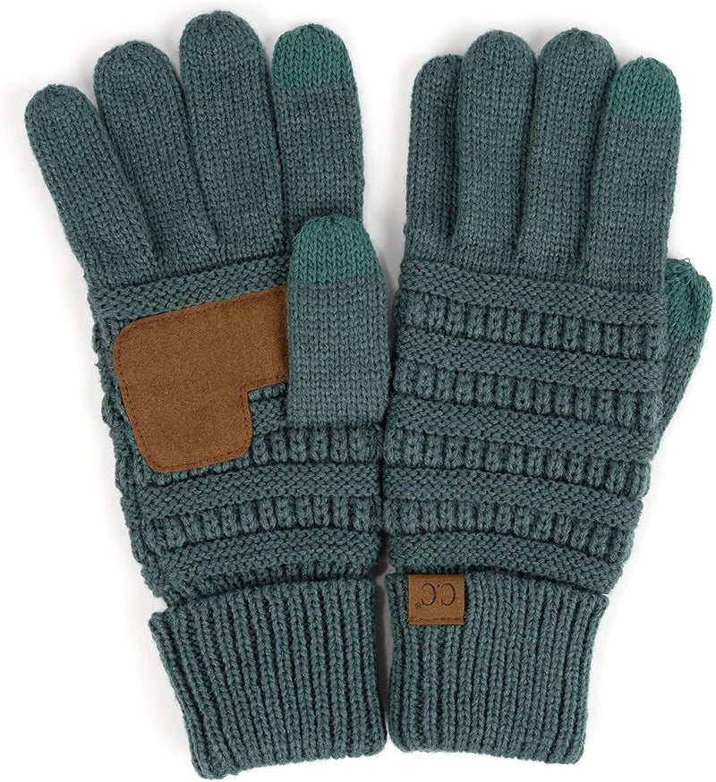 Unisex Cable Knit Winter Warm Anti-Slip Touchscreen Texting Gloves