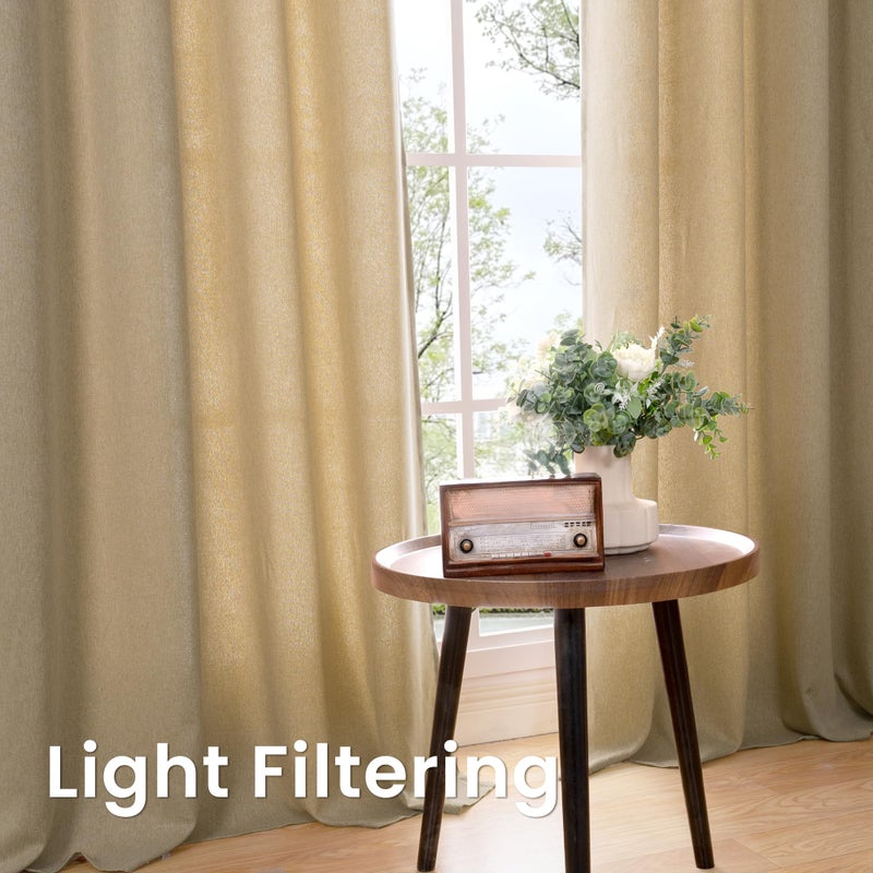 BGment Beige Linen Curtains 63 Inch Length for Bedroom, Boho Burlap Light Filtering Window Drapes with Grommet Thick Non See Through for Living Room Farmhouse, 2 Panels Set, Each 52 Inch Wide - Image 4
