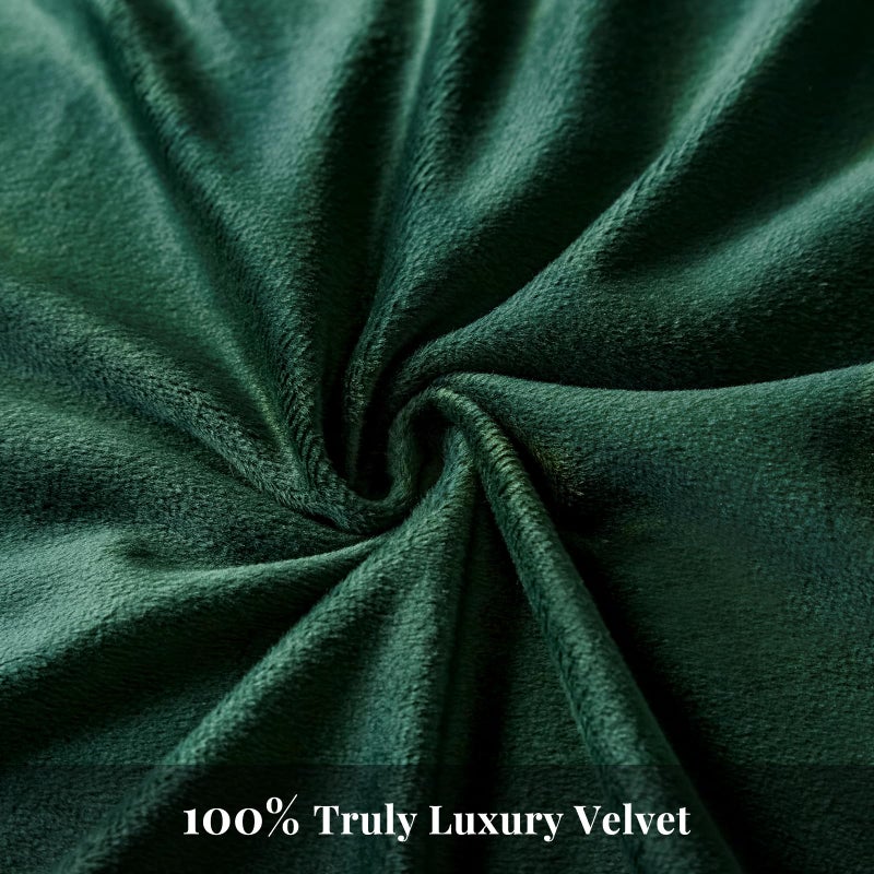 WARMDERN Emerald Green Flannel Velvet Duvet Cover King Size Duvet Cover Bedding Sets, 3pcs Ultra Soft Luxury Textured Modern Crystal Velvet Duvet Covers with Zipper Closure(Emerald Green, King) - Image 4