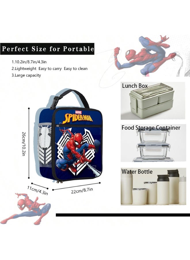 Marvel: Spider-Man crouching pose digital print tote bag. Insulated design, large capacity and portable, a must-have for outdoor travel and picnics. A must-have for back-to-school season! Also an ideal gift for friends and family. - Image 3