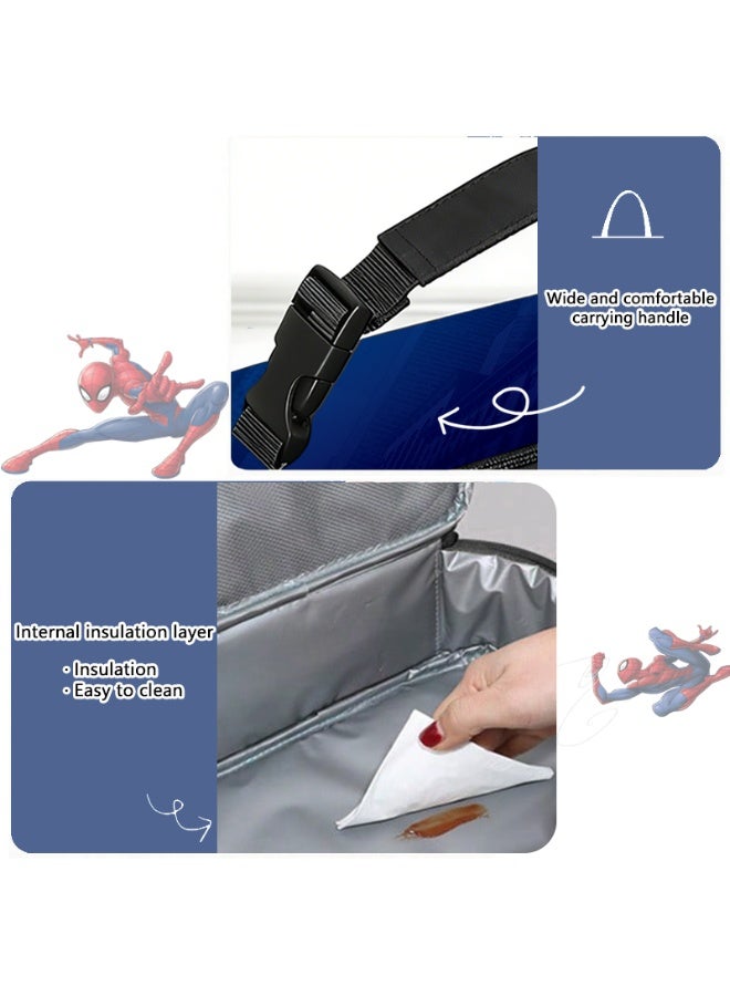 Marvel: Spider-Man crouching pose digital print tote bag. Insulated design, large capacity and portable, a must-have for outdoor travel and picnics. A must-have for back-to-school season! Also an ideal gift for friends and family. - Image 5