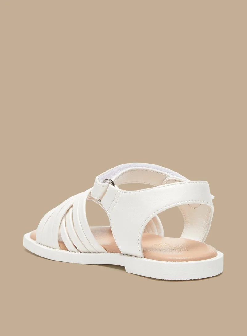 Flora Bella Strappy Sandals with Hook and Loop Closure