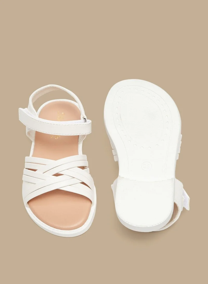 Flora Bella Strappy Sandals with Hook and Loop Closure