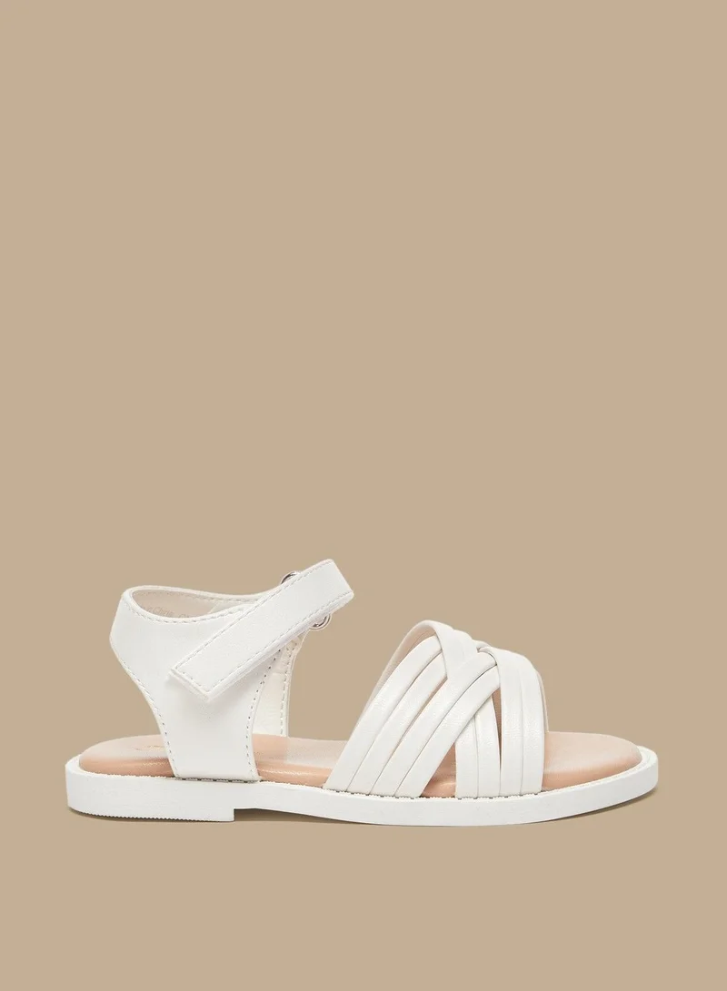 Flora Bella Strappy Sandals with Hook and Loop Closure
