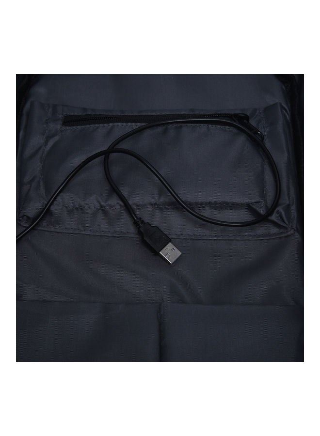 Casual Daypack with USB Connection Black Black  - Image 4