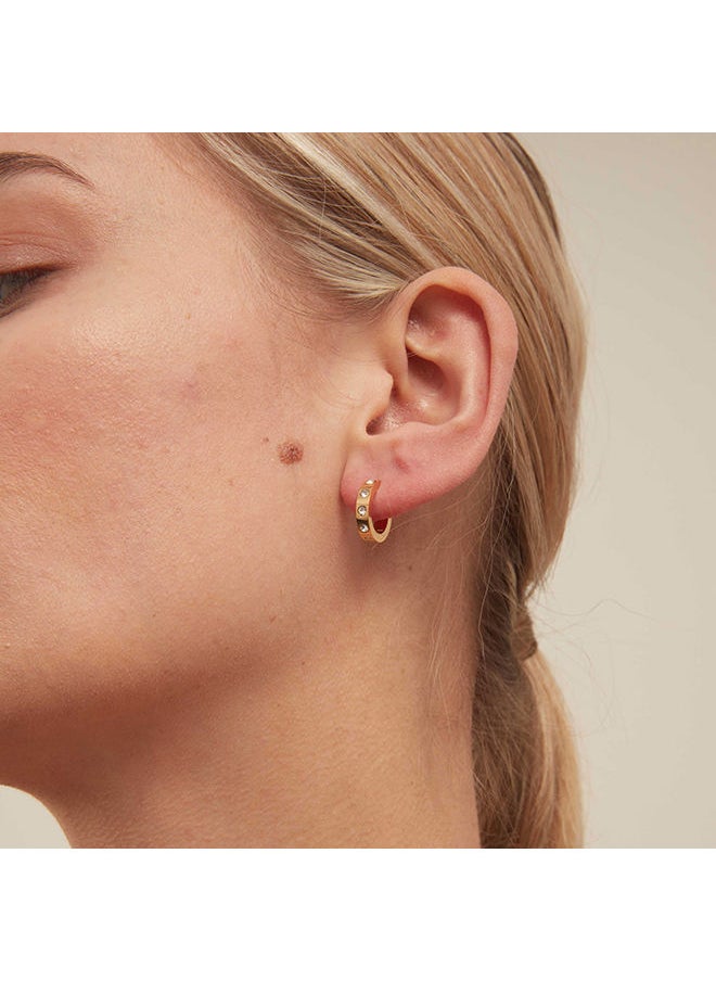 ORELIA LONDON - SW Stone Set Huggie Hoops CRY - Image 1