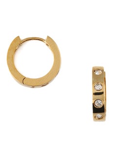SW Stone Set Huggie Hoops CRY