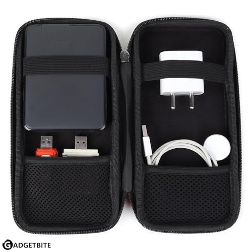 GadgetBite Portable Electronic Accessories Organizer - Travel-Friendly EVA Pouch for Vlogging Camera, USB Cables, Power Banks, Adapters, Hard Disks, and More (Black) - Image 3