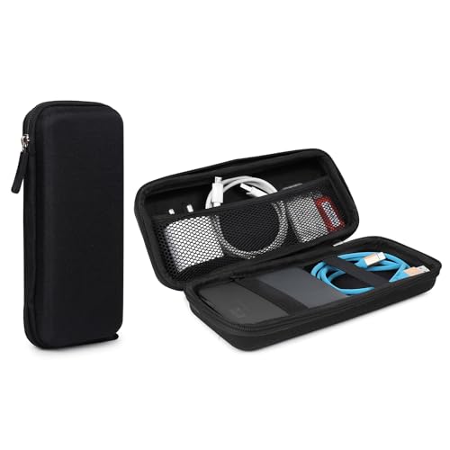 GadgetBite Portable Electronic Accessories Organizer - Travel-Friendly EVA Pouch for Vlogging Camera, USB Cables, Power Banks, Adapters, Hard Disks, and More (Black) - Image 1