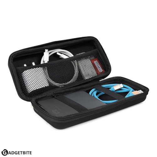 GadgetBite Portable Electronic Accessories Organizer - Travel-Friendly EVA Pouch for Vlogging Camera, USB Cables, Power Banks, Adapters, Hard Disks, and More (Black) - Image 2