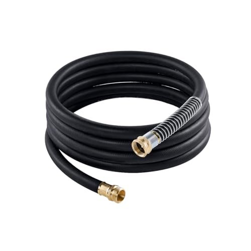 Guitrees Leader Garden Hose 15ft x 58 Heavy Duty Short Water Hose Male to Female Fittings Five Layered Braiding for Durability 1000PSI Burst 300PSI Working Black - Image 1